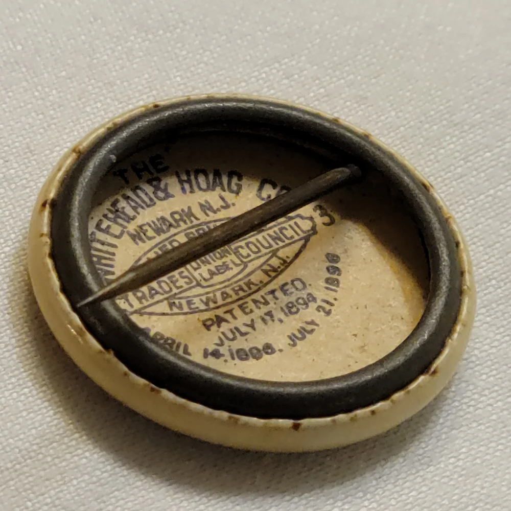 A Million Men for Milwaukee Lapel Pin Whitehead & Hoag 1905 Antique
